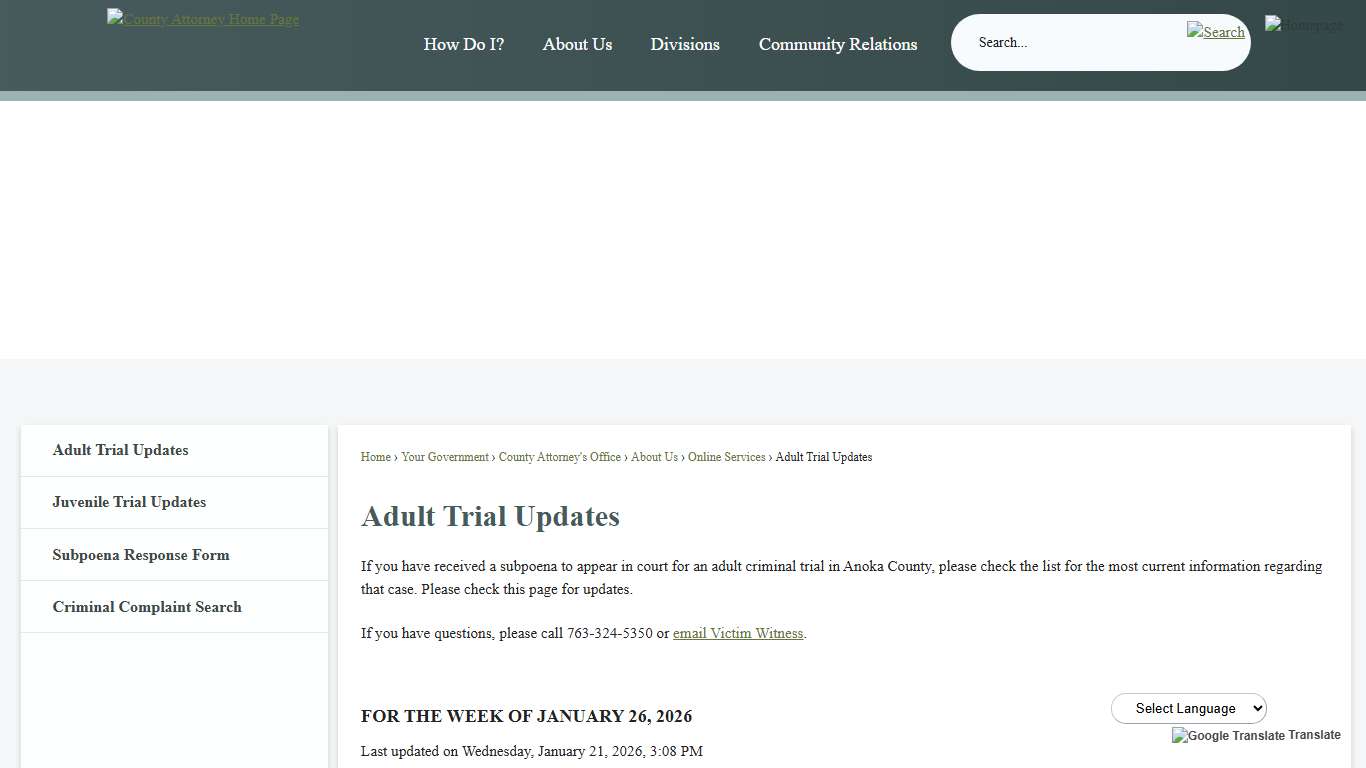 Adult Trial Updates Anoka County, MN - Official Website
